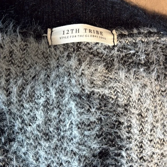 12th Tribe Black and White Zebra Cardigan - Picture 2 of 4